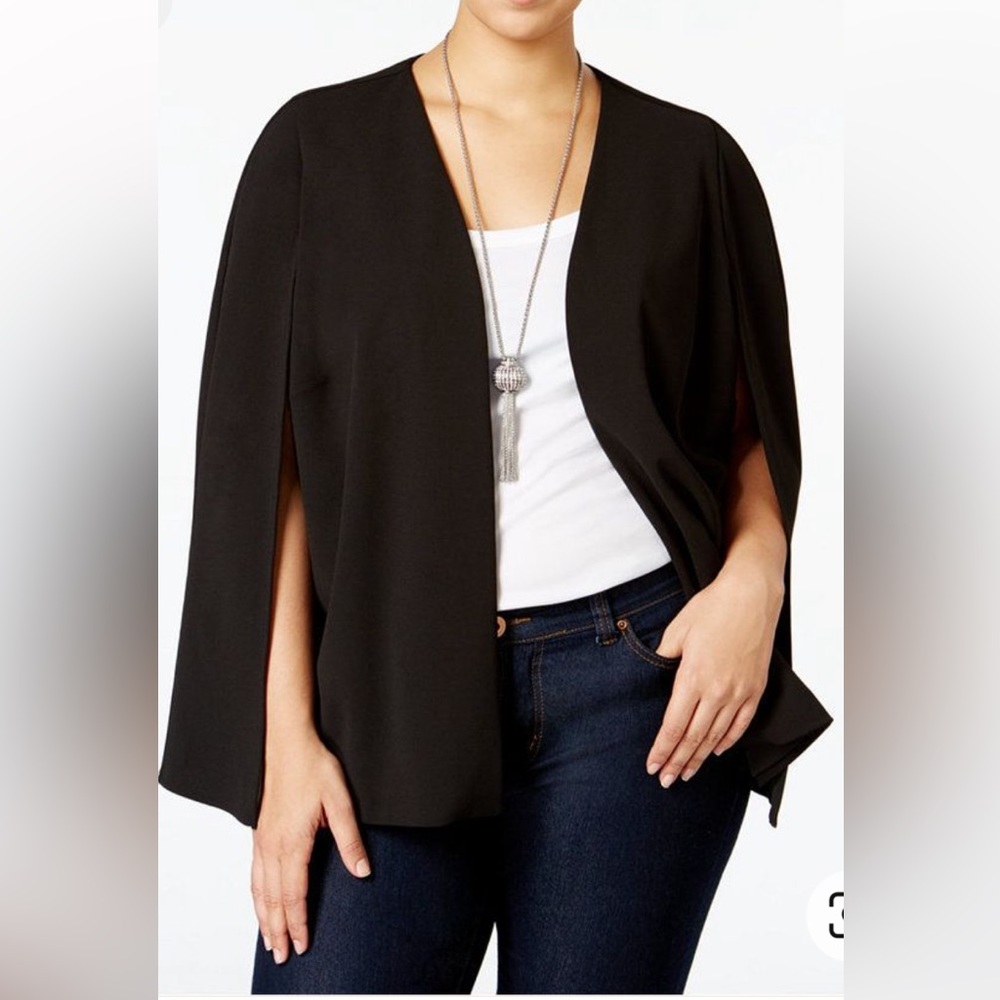 🌟Hosts Pick🌟 Ladies Black Cape Jacket size 4x MBLM by Tess Holliday